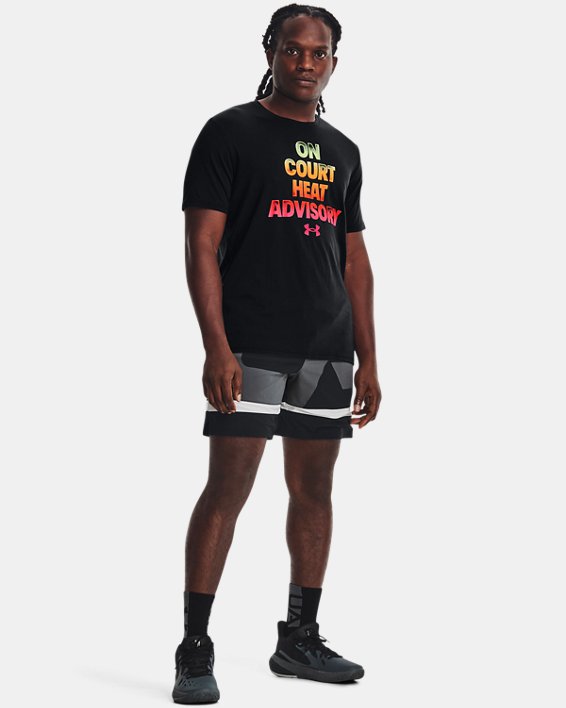 男士UA Basketball Heat Advisory短袖T恤, Black, pdpMainDesktop image number 2